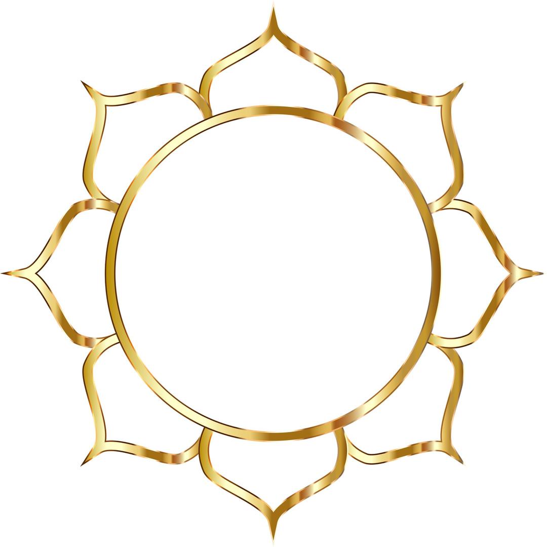 Gold Lotus Flower Line Art No Background png transparent