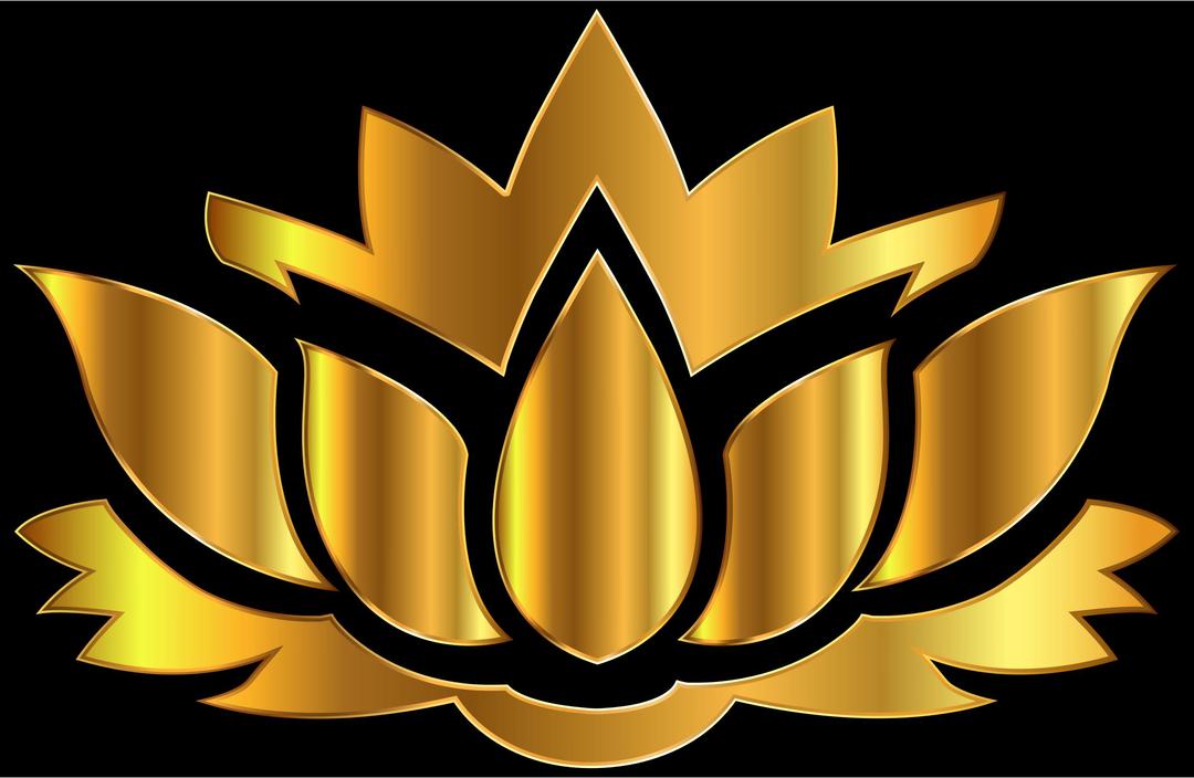 Gold Lotus Flower Silhouette png transparent