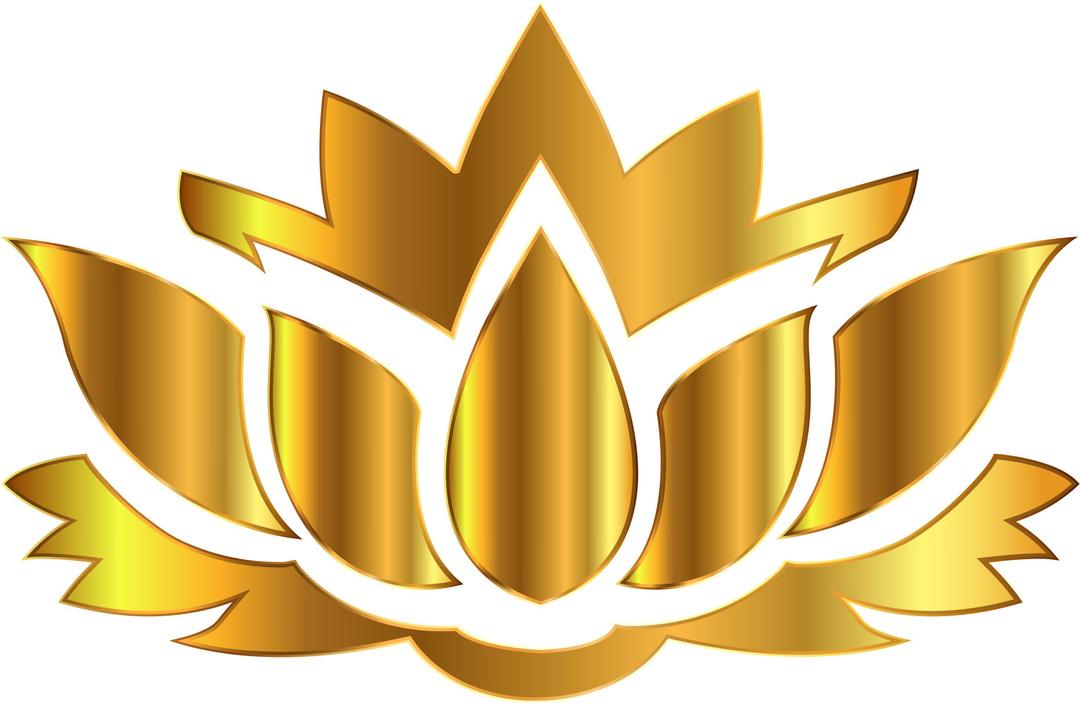 Gold Lotus Flower Silhouette No Background png transparent