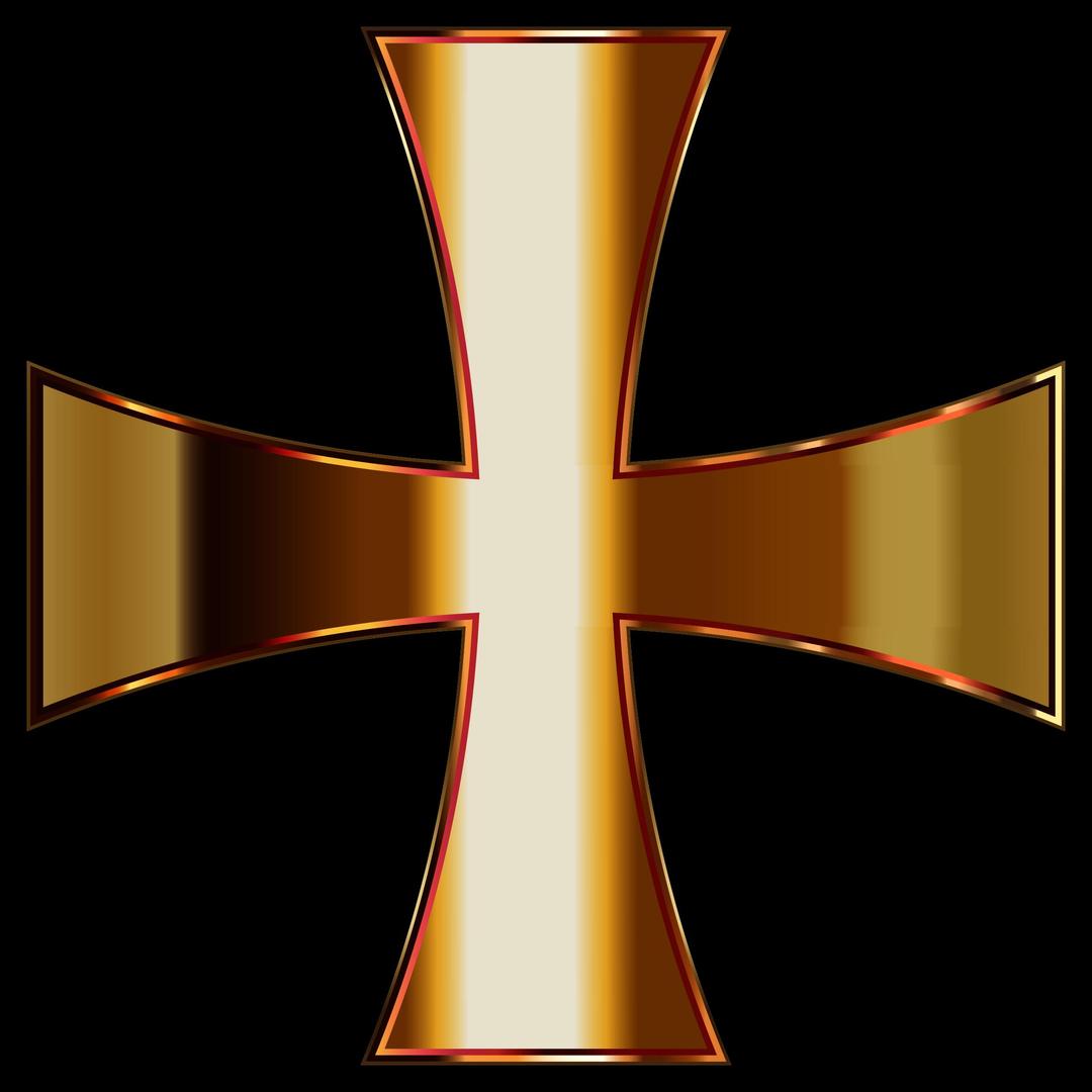 Gold Maltese Cross Enhanced Contrast png transparent