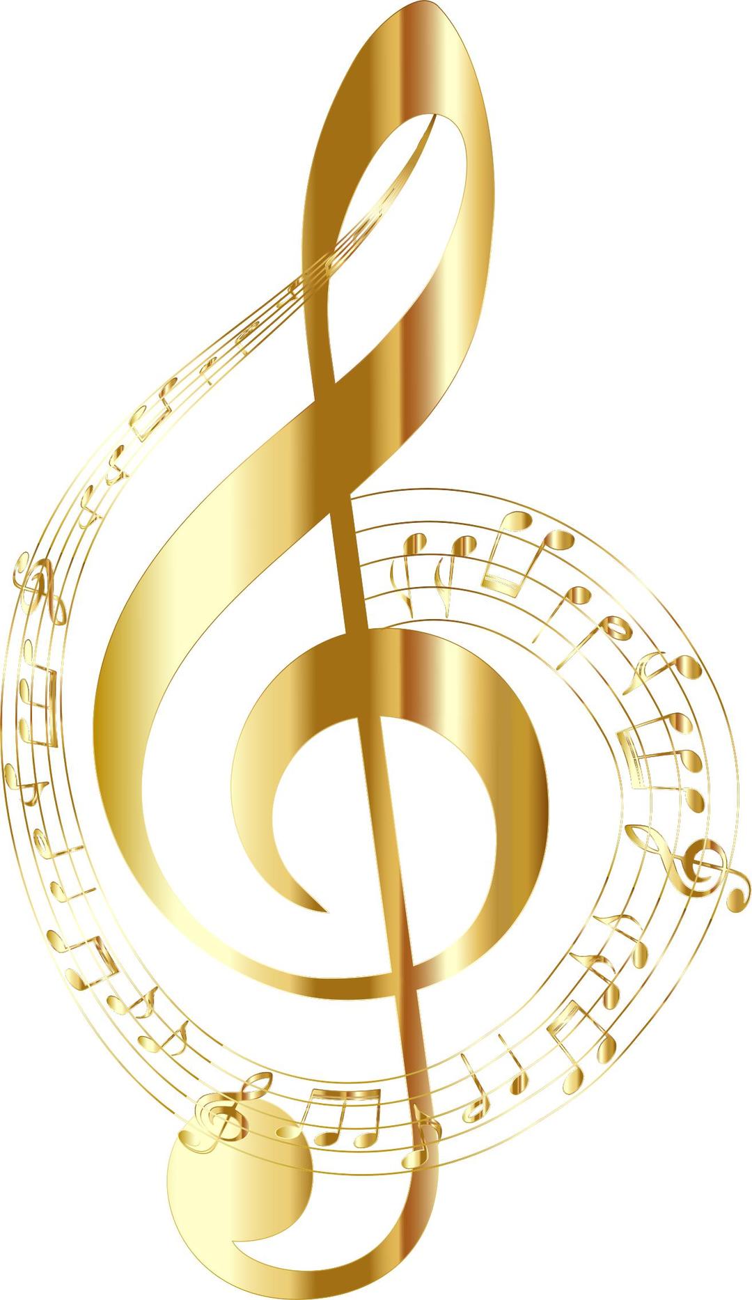 Gold Musical Notes Typography No Background png transparent