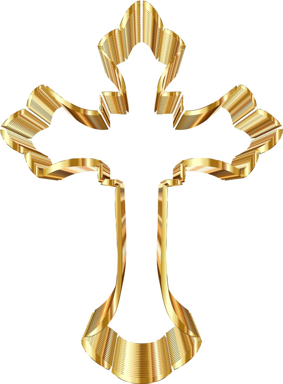 Gold Ornate Cross No Background png transparent