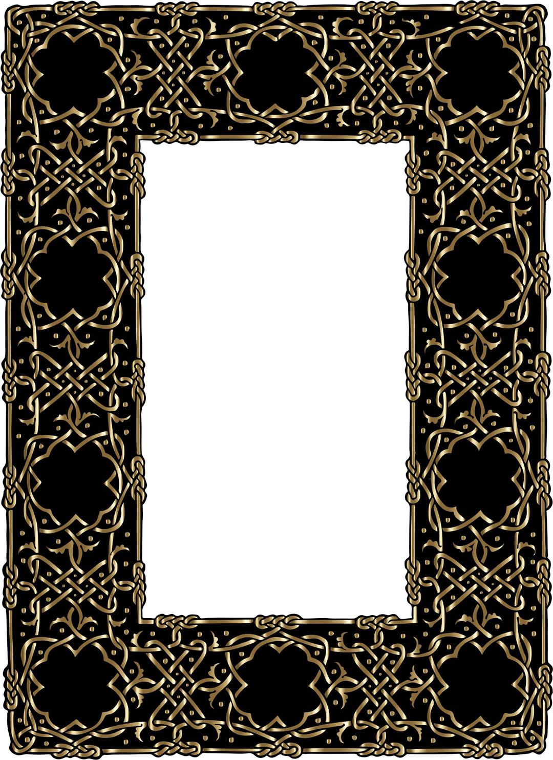Gold Ornate Geometric Frame png transparent
