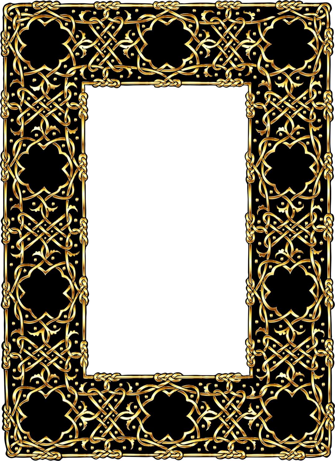 Gold Ornate Geometric Frame 2 png transparent