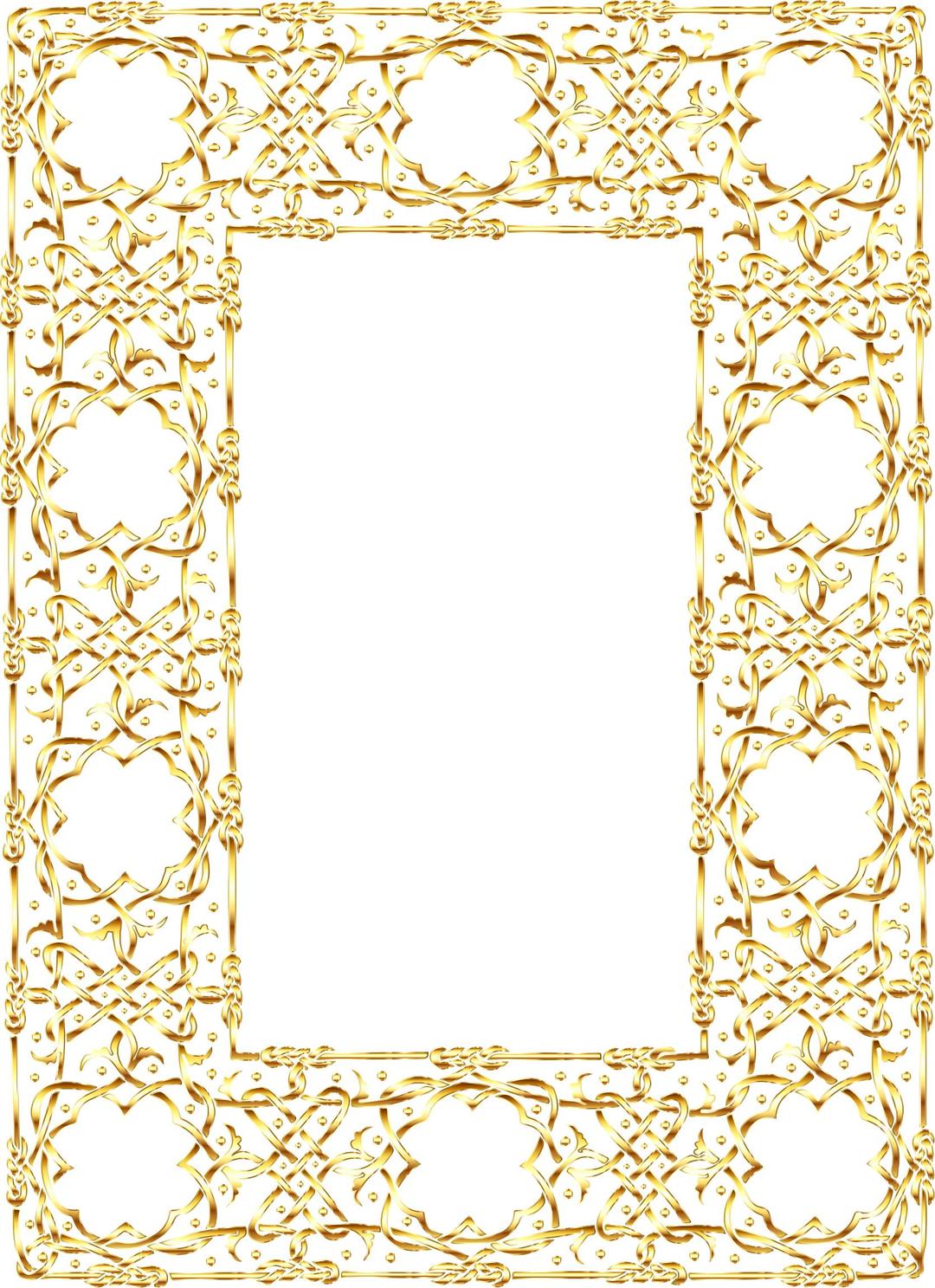 Gold Ornate Geometric Frame 2 No Background png transparent