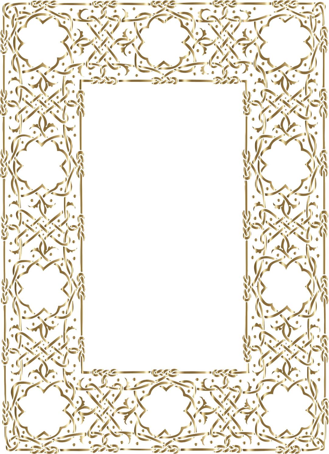 Gold Ornate Geometric Frame No Background png transparent