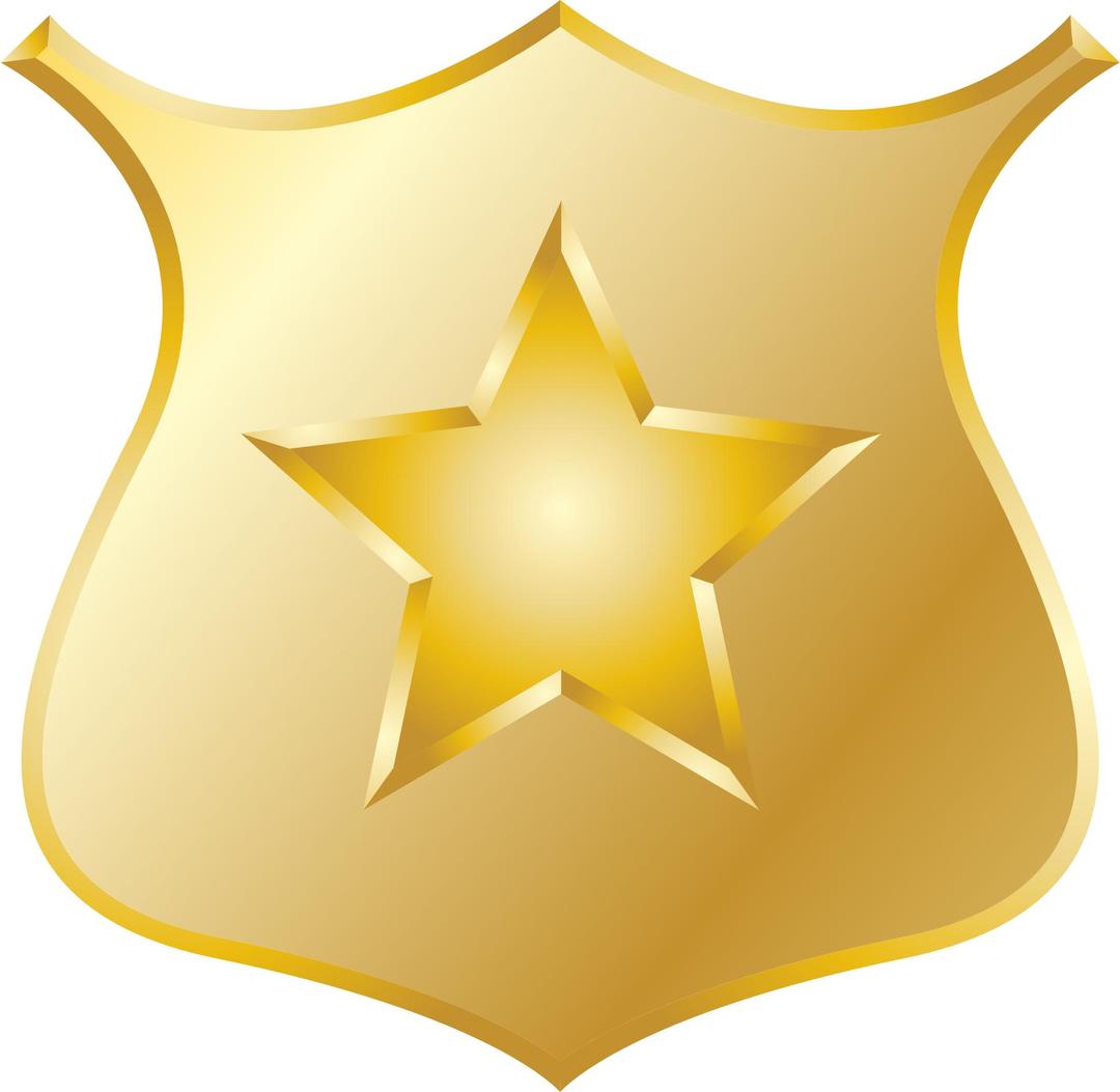 Gold police badge png transparent