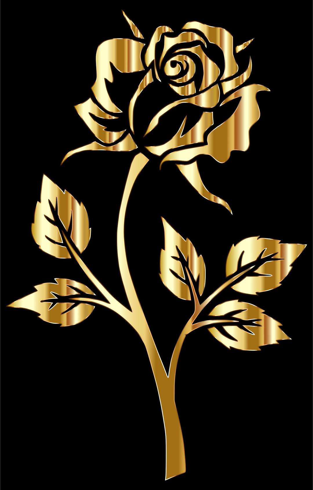 Gold Rose Silhouette png transparent