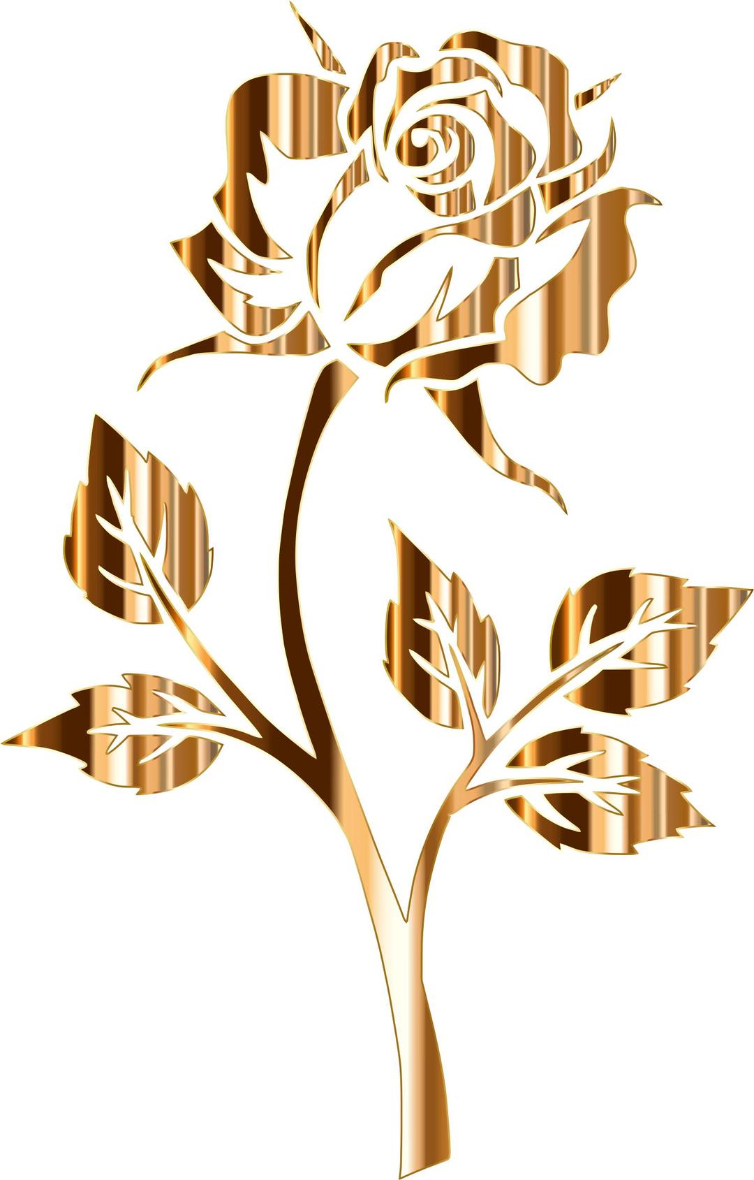 Gold Rose Silhouette 2 No Background png transparent