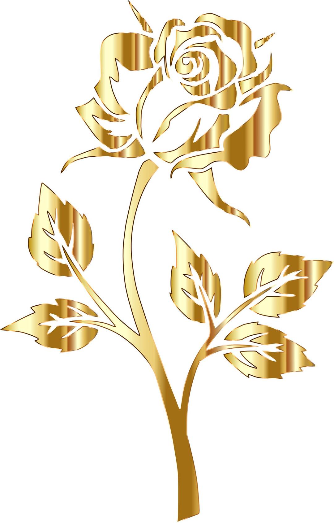 Gold Rose Silhouette No Background png transparent