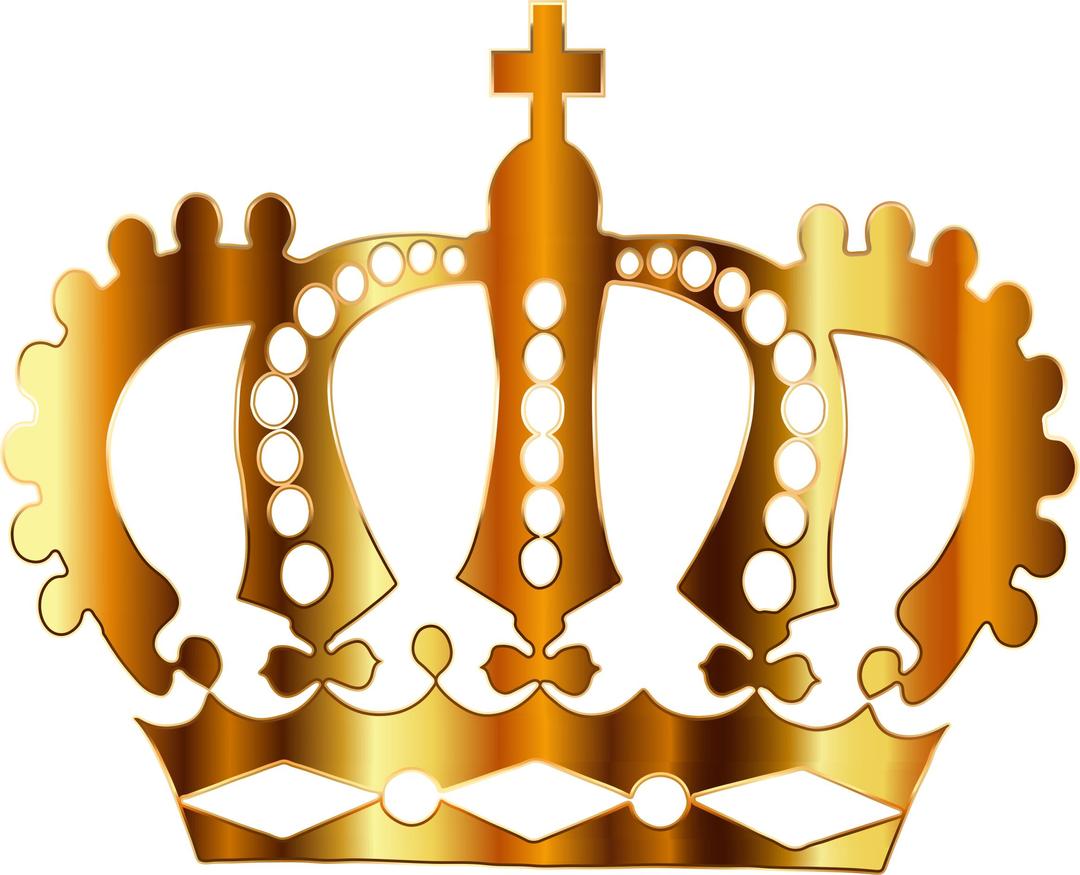 Gold Royal Crown Silhouette No Background png transparent
