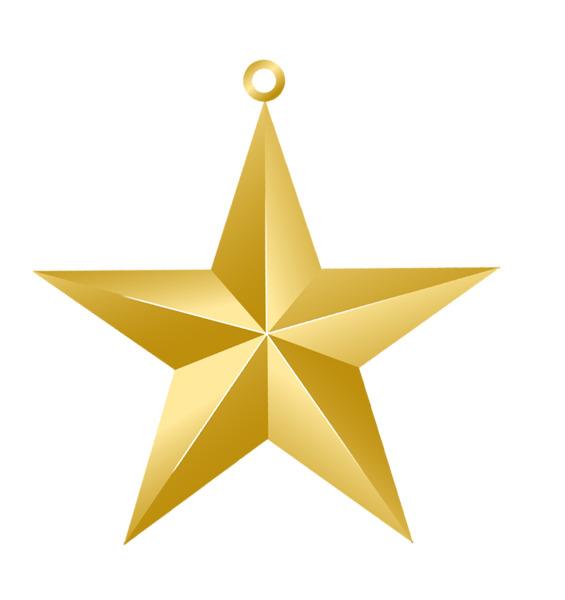 Gold Star Christmas Ornament png transparent