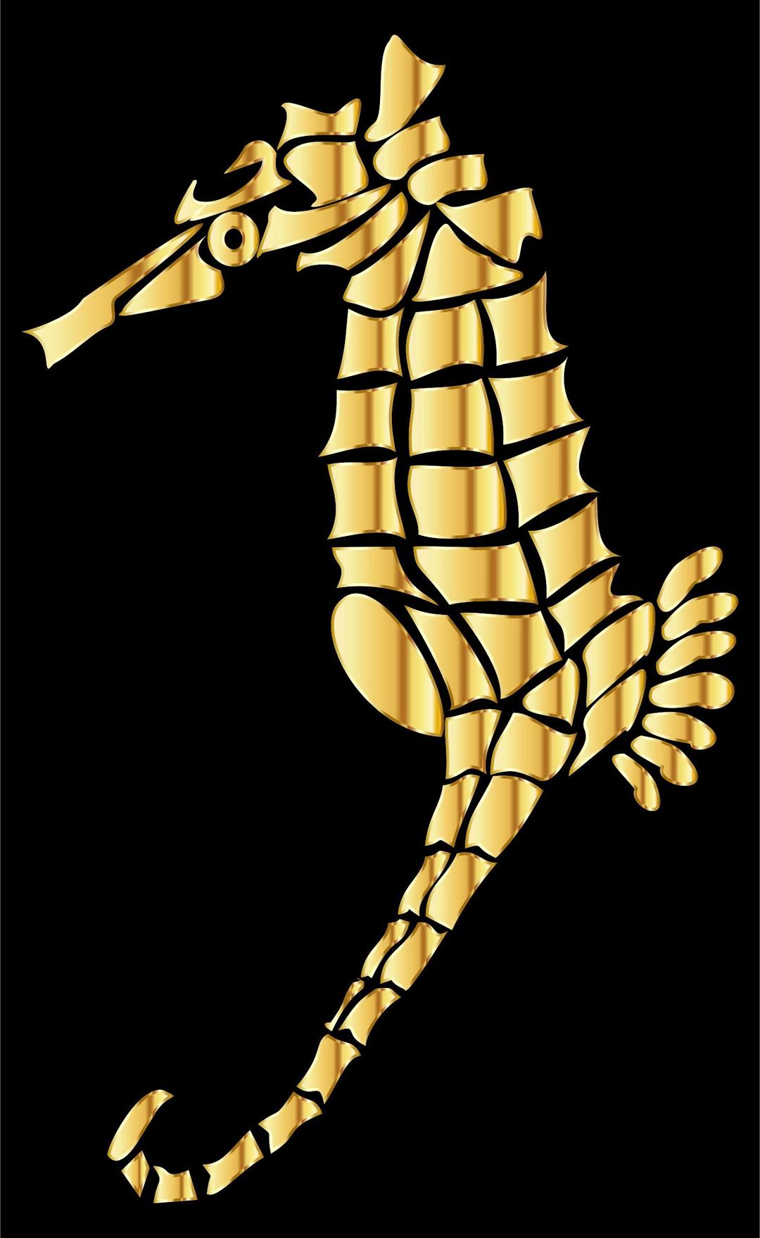Gold Stylized Seahorse Silhouette png transparent