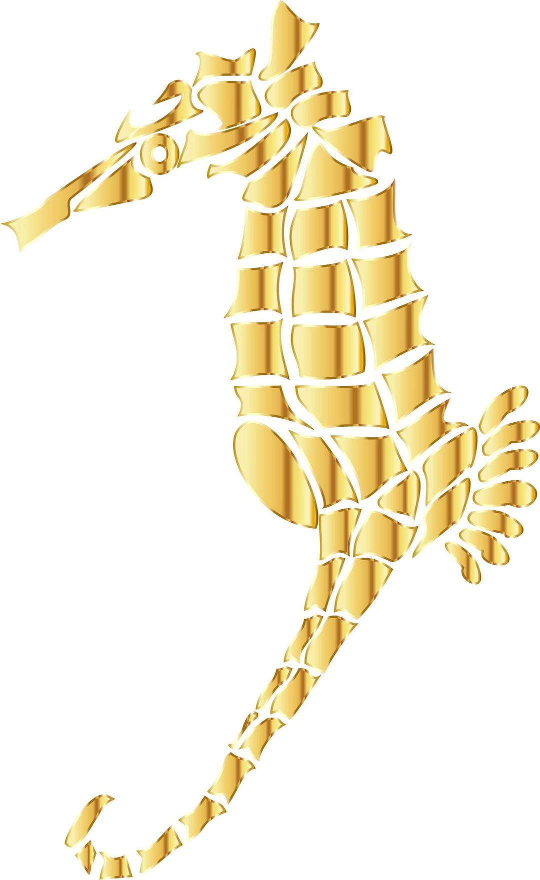 Gold Stylized Seahorse Silhouette No Background png transparent