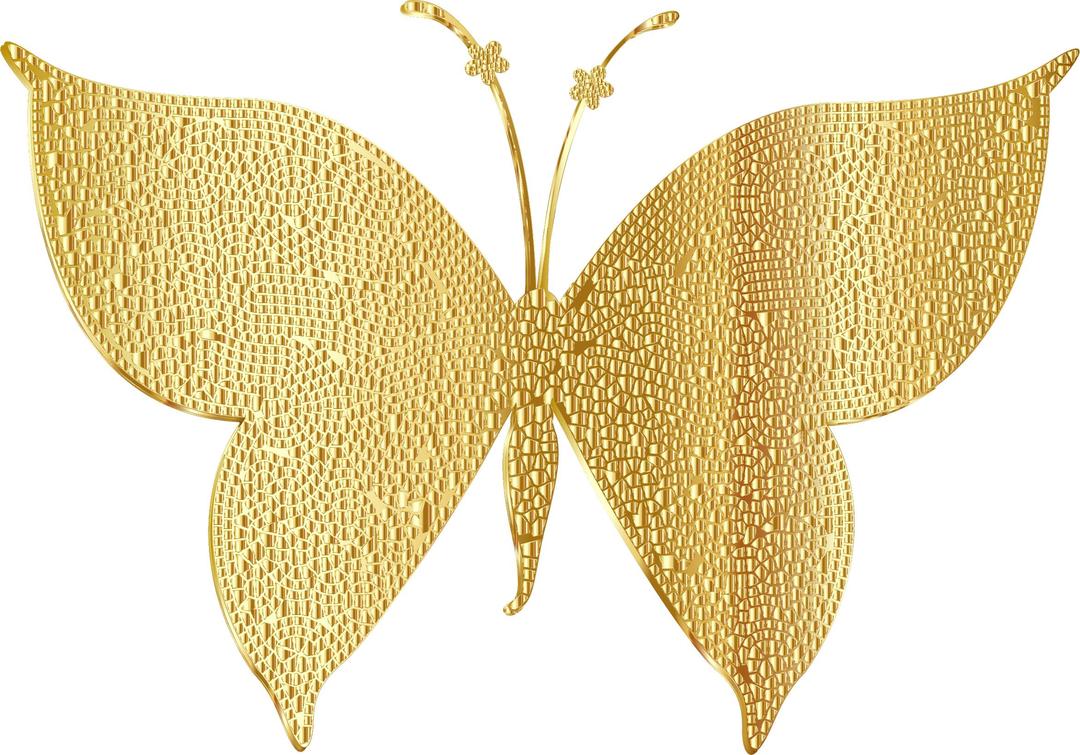 Gold Tiled Butterfly png transparent