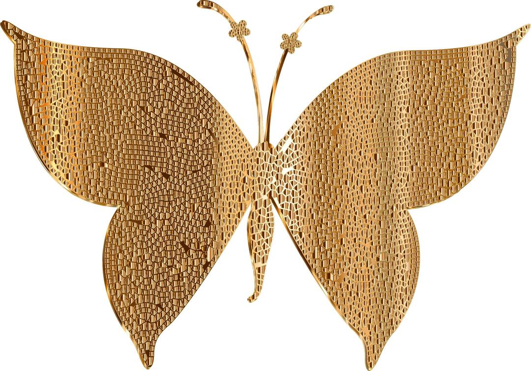 Gold Tiled Butterfly 2 png transparent