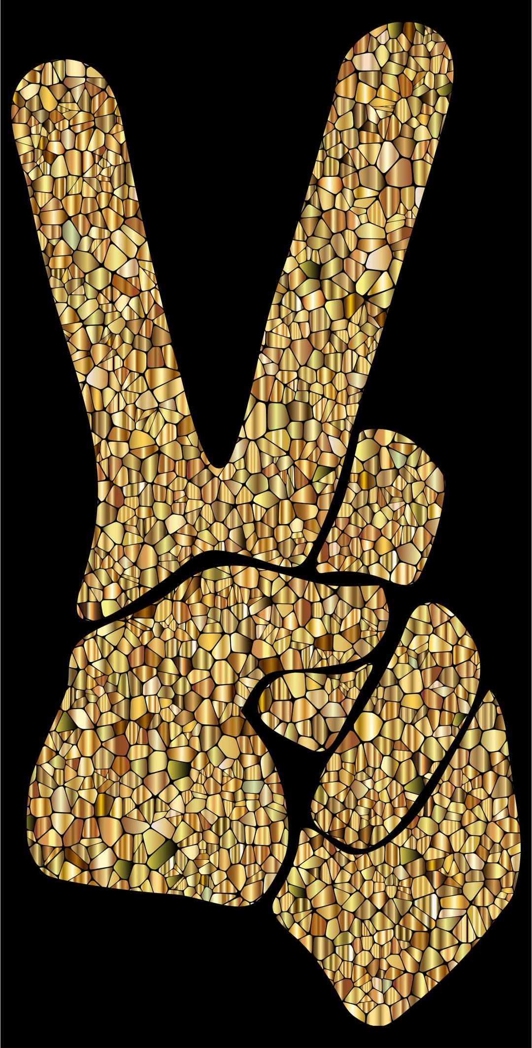Gold Tiled Peace Sign Silhouette Smoothed png transparent