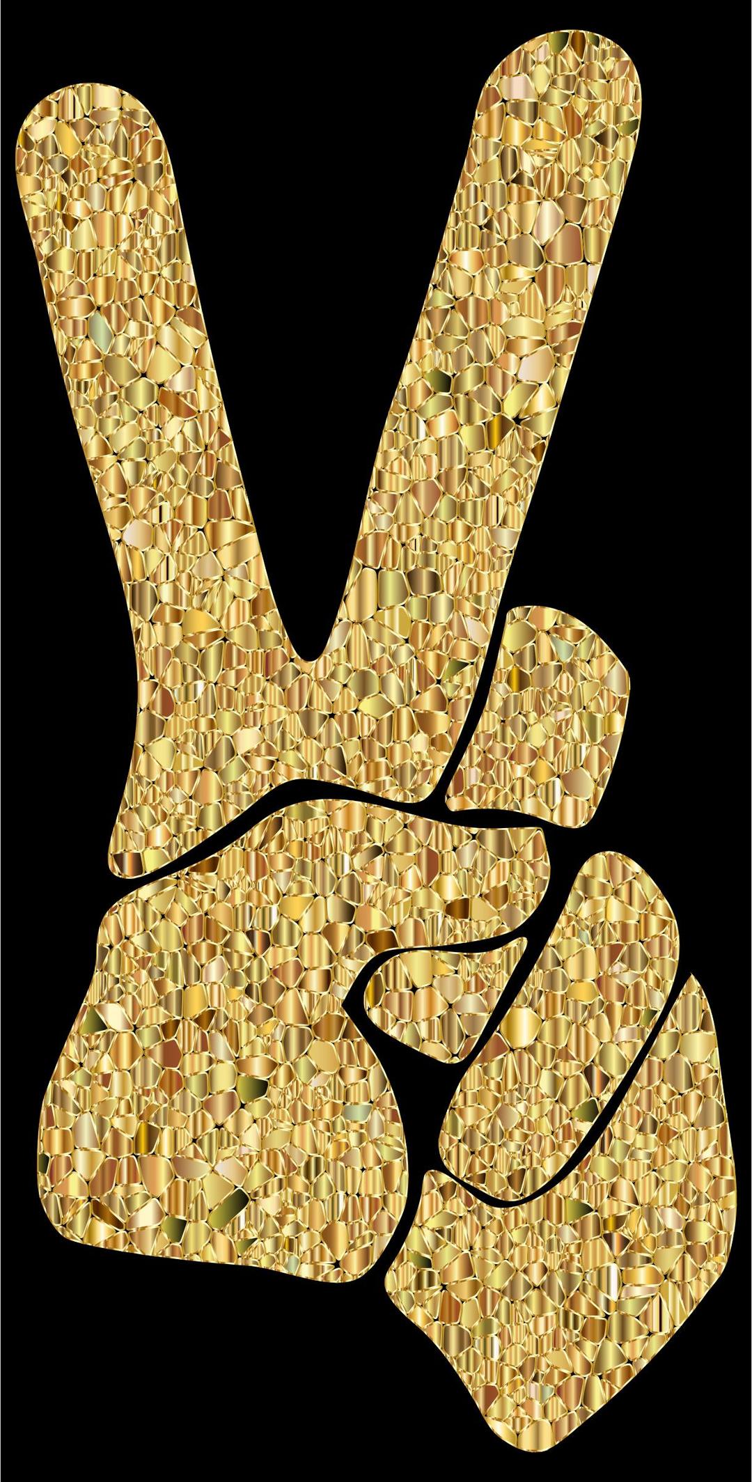 Gold Tiled Peace Sign Silhouette Smoothed Variation 2 png transparent