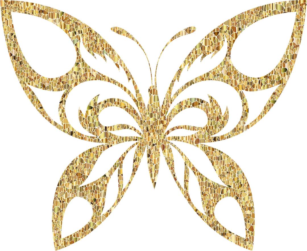 Gold Tiled Tribal Butterfly Silhouette png transparent