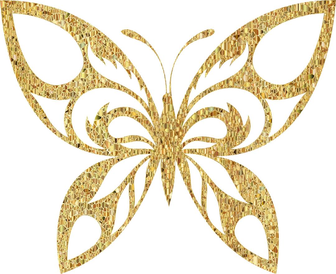 Gold Tiled Tribal Butterfly Silhouette Variation 2 No Background png transparent