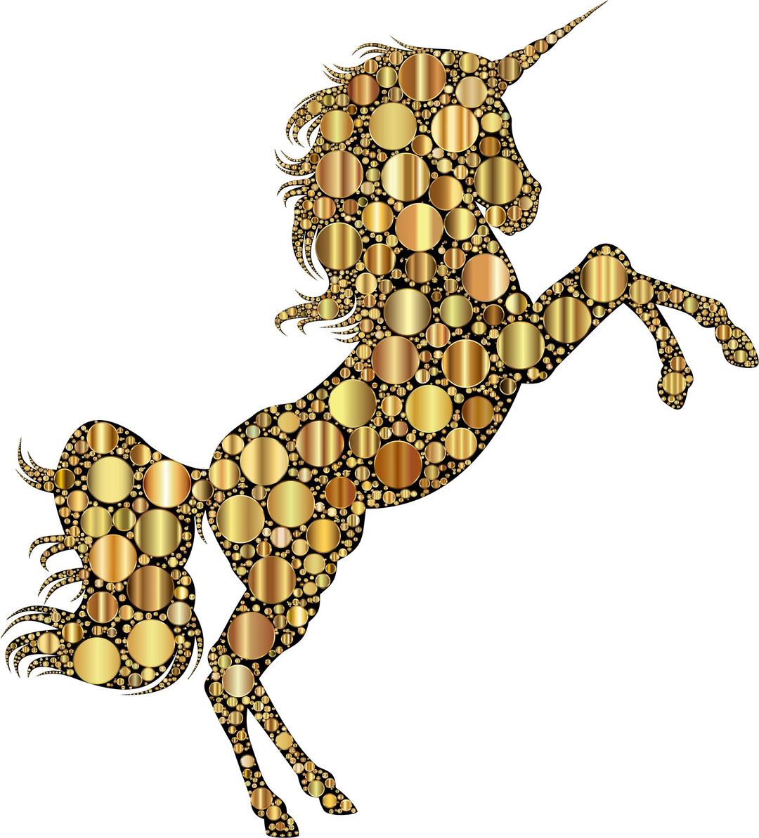 Gold Unicorn Silhouette 2 Circles 2 png transparent
