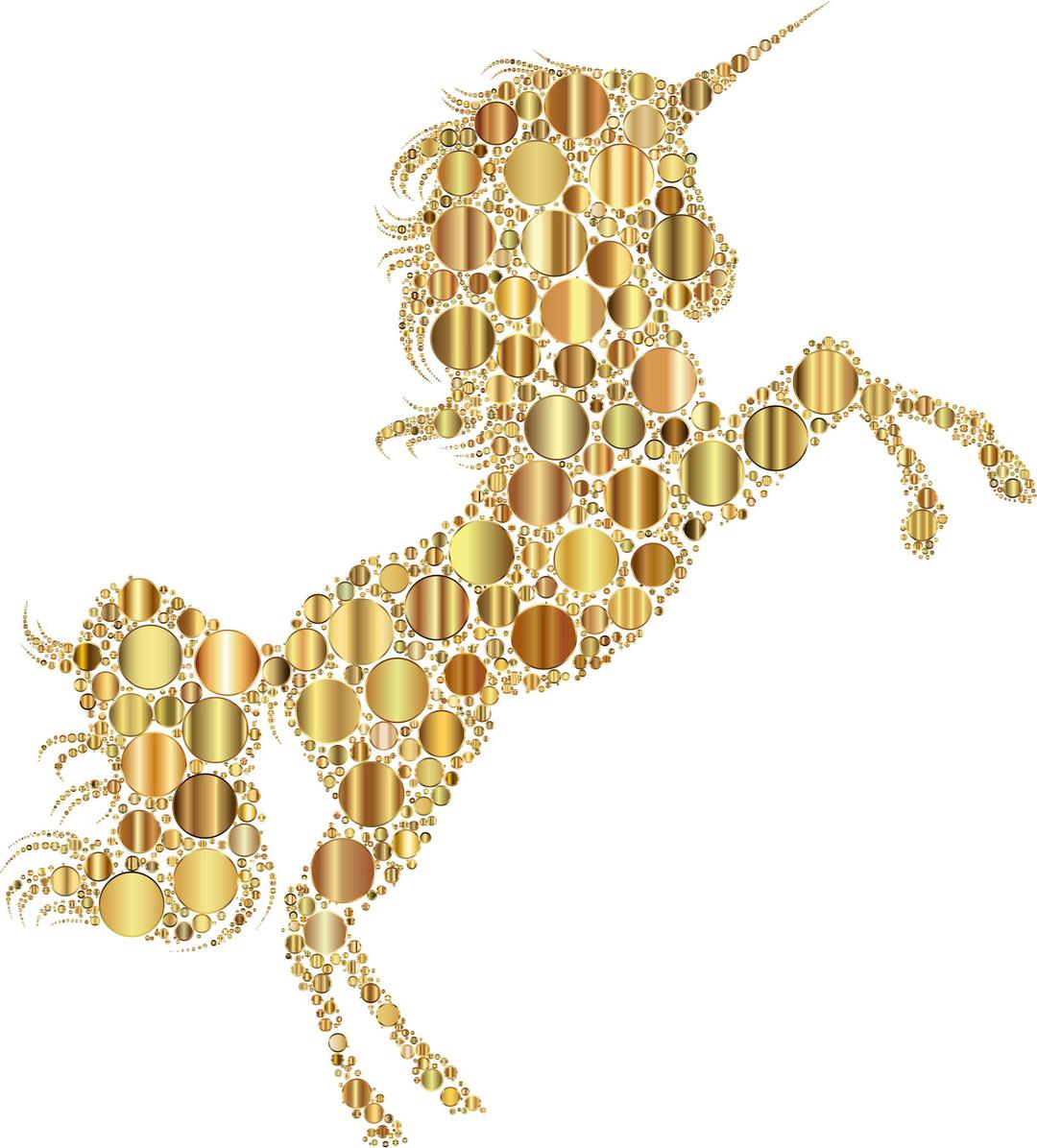Gold Unicorn Silhouette 2 Circles 2 No Background png transparent