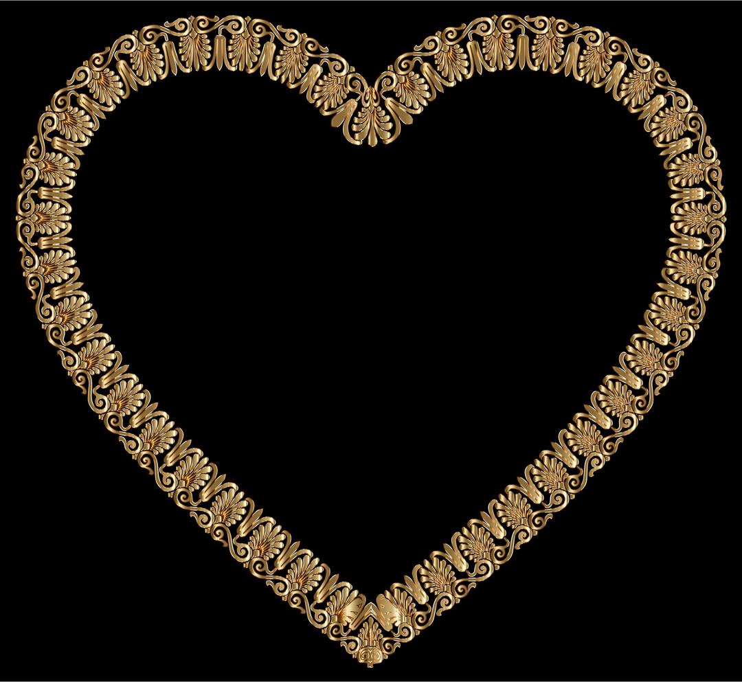 Gold Victorian Ornament Heart png transparent