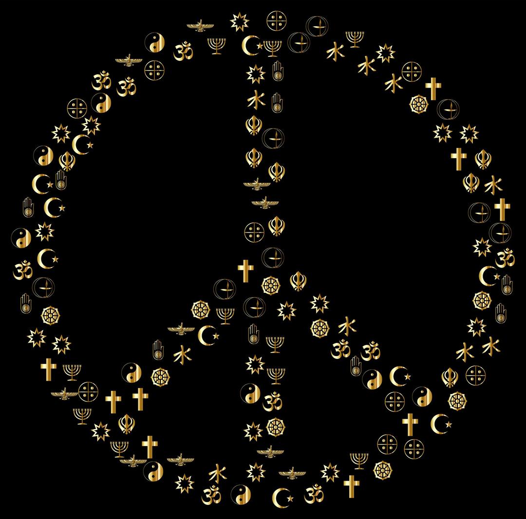Gold World Religions Peace png transparent