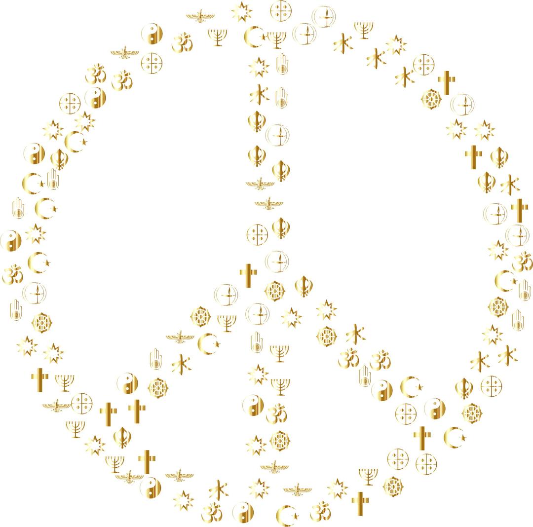 Gold World Religions Peace No Background png transparent