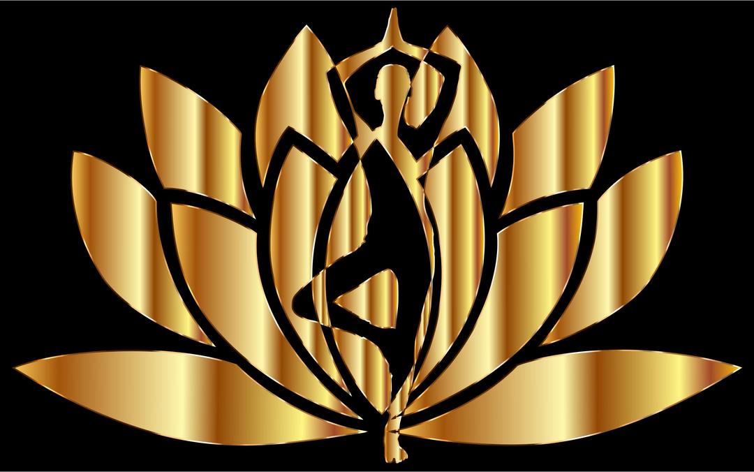 Gold Yoga Lotus png transparent