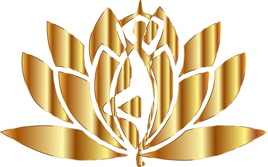 Gold Yoga Lotus No Background png transparent