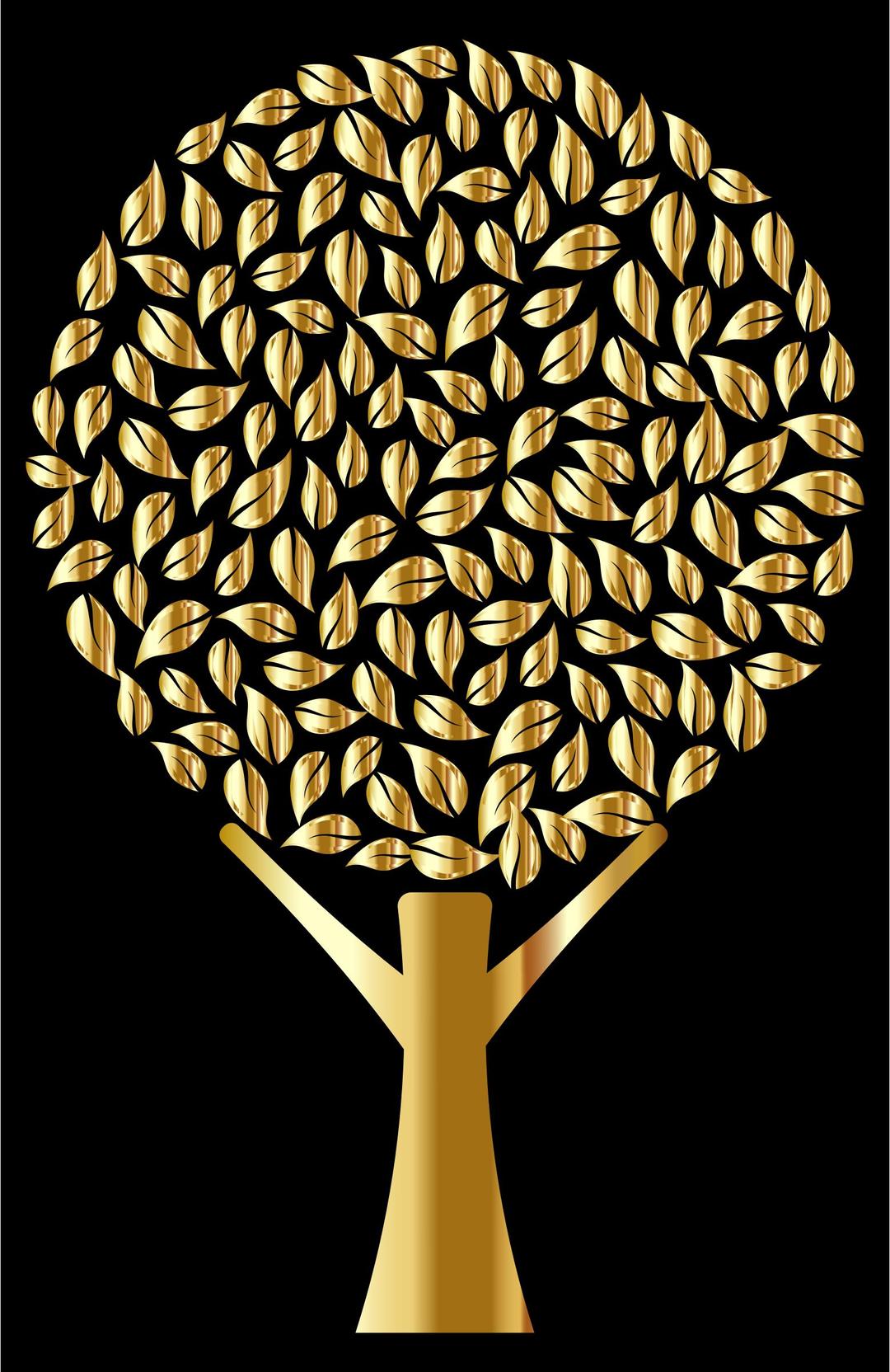 Golden Abstract Tree png transparent