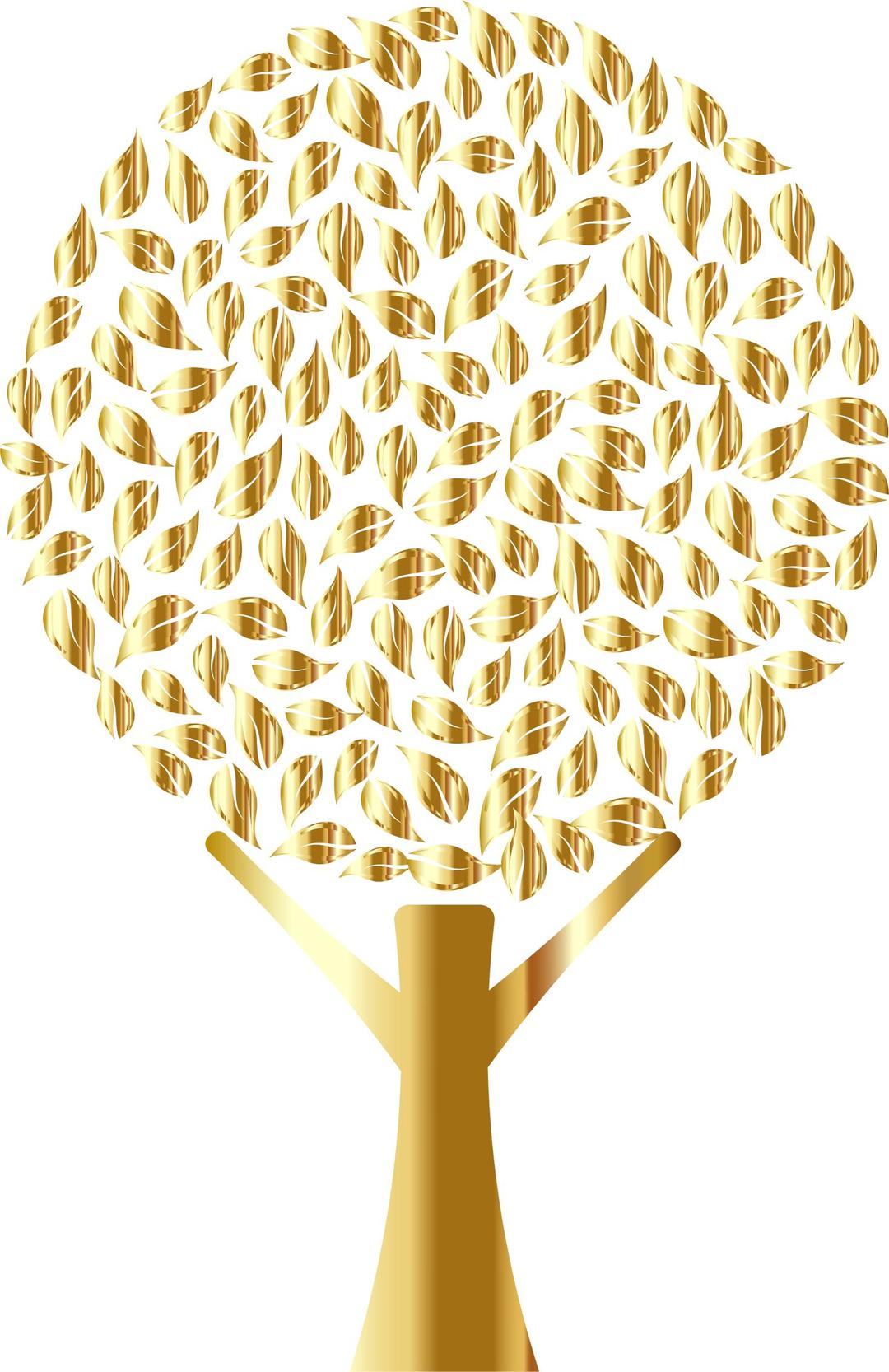 Golden Abstract Tree No Background png transparent