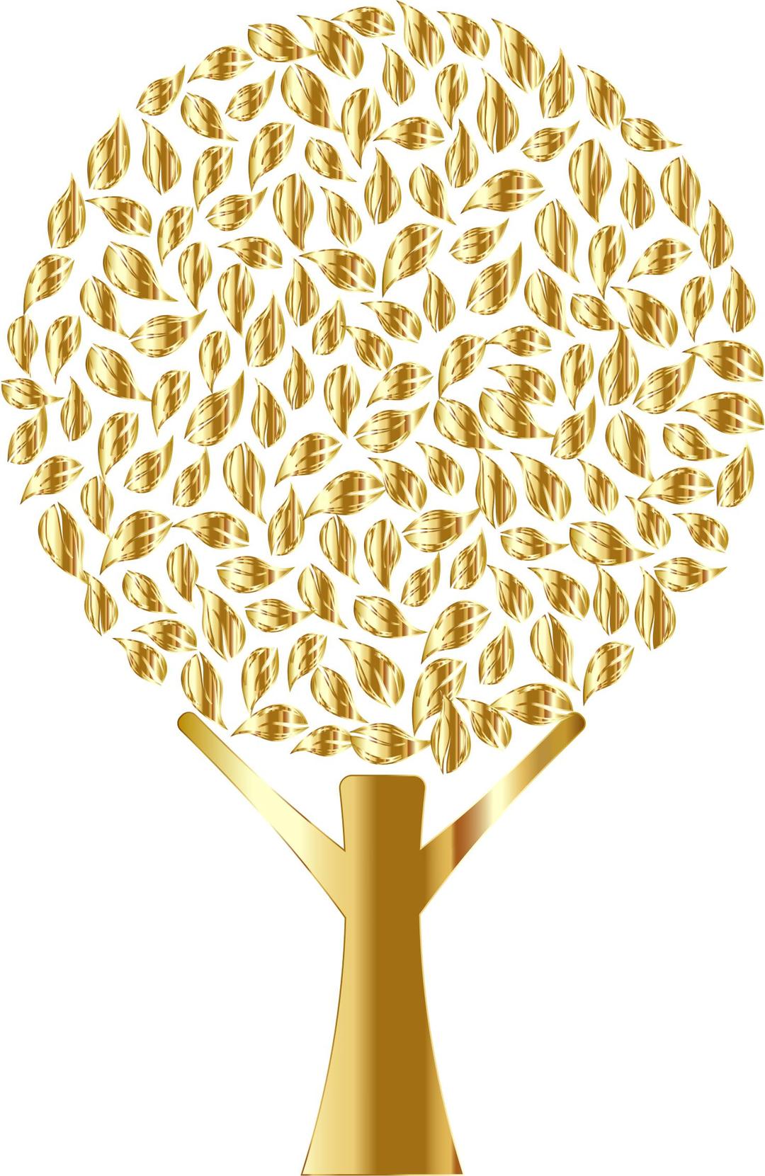 Golden Abstract Tree Variation 2 No Background png transparent