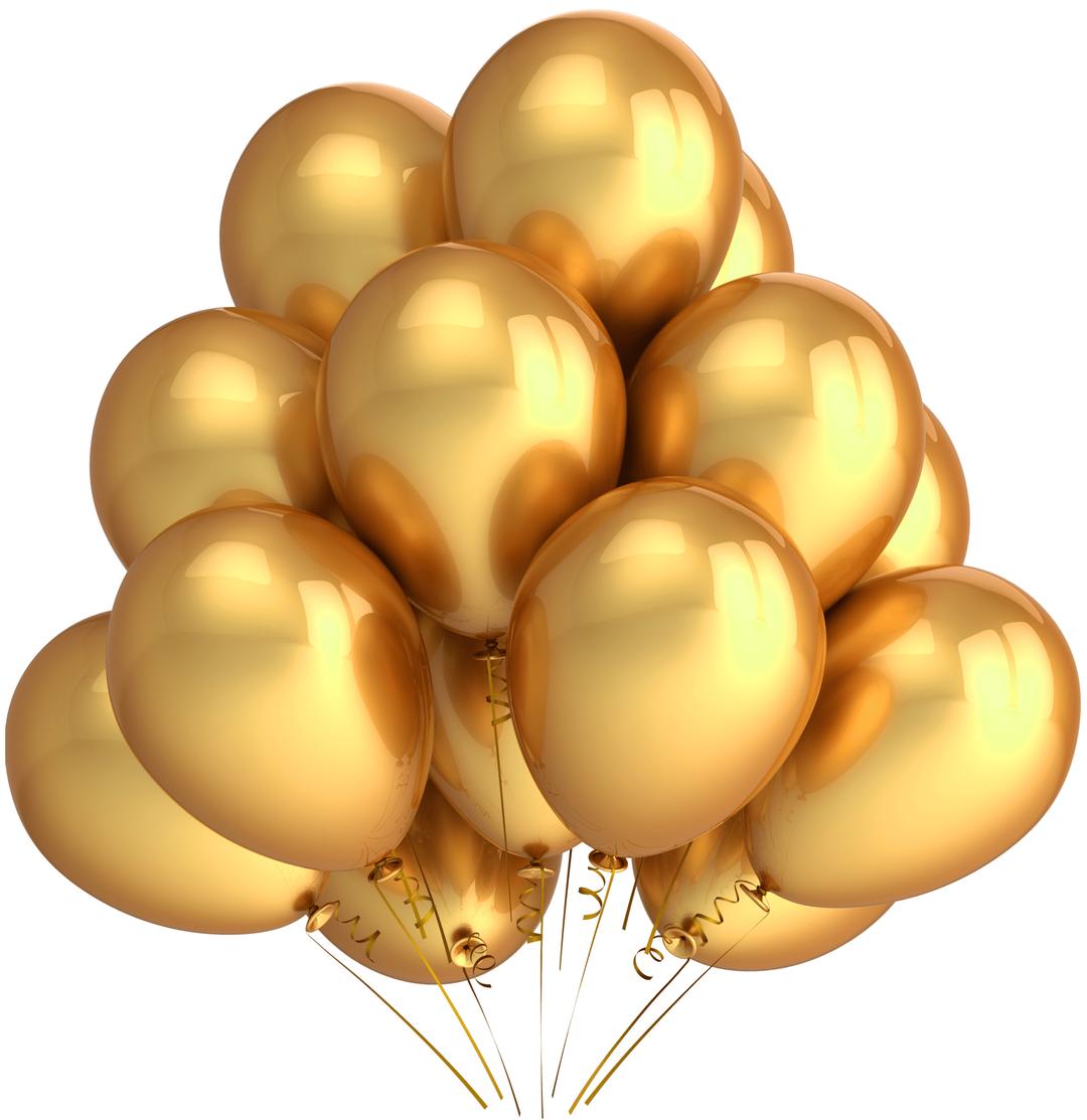 Golden Balloons png transparent