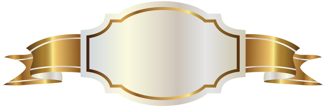 Golden Banner With White Label png transparent