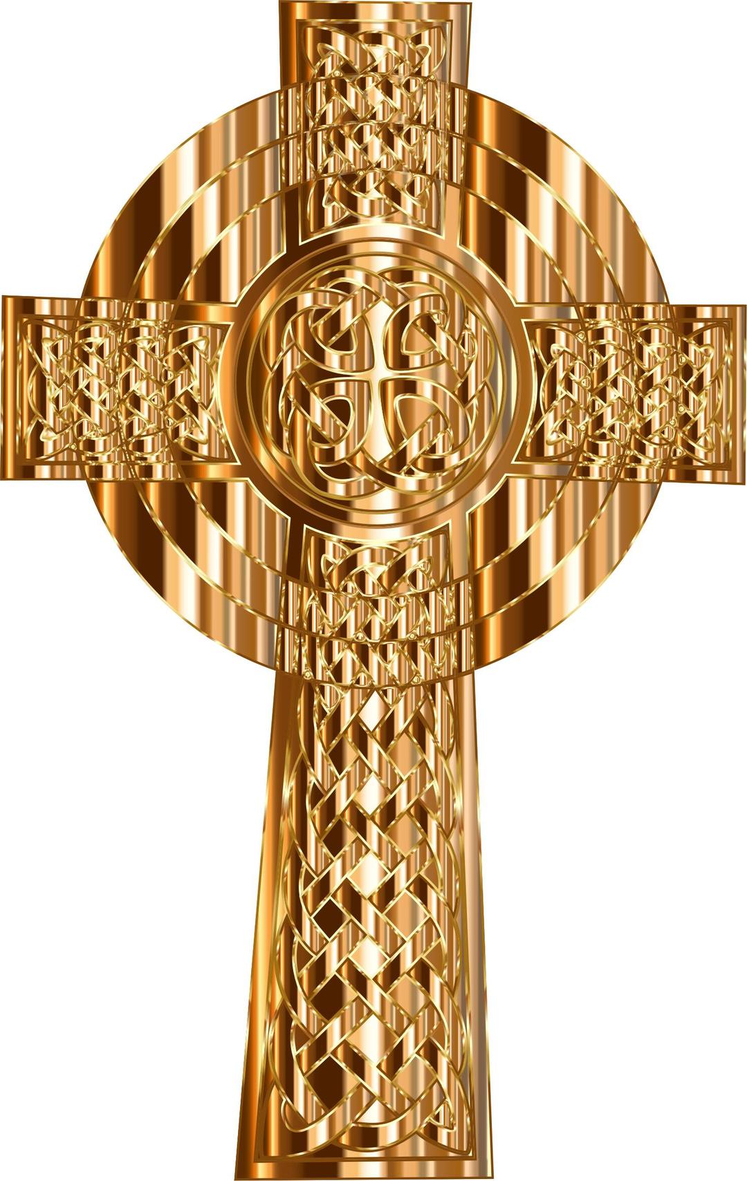 Golden Celtic Cross png transparent
