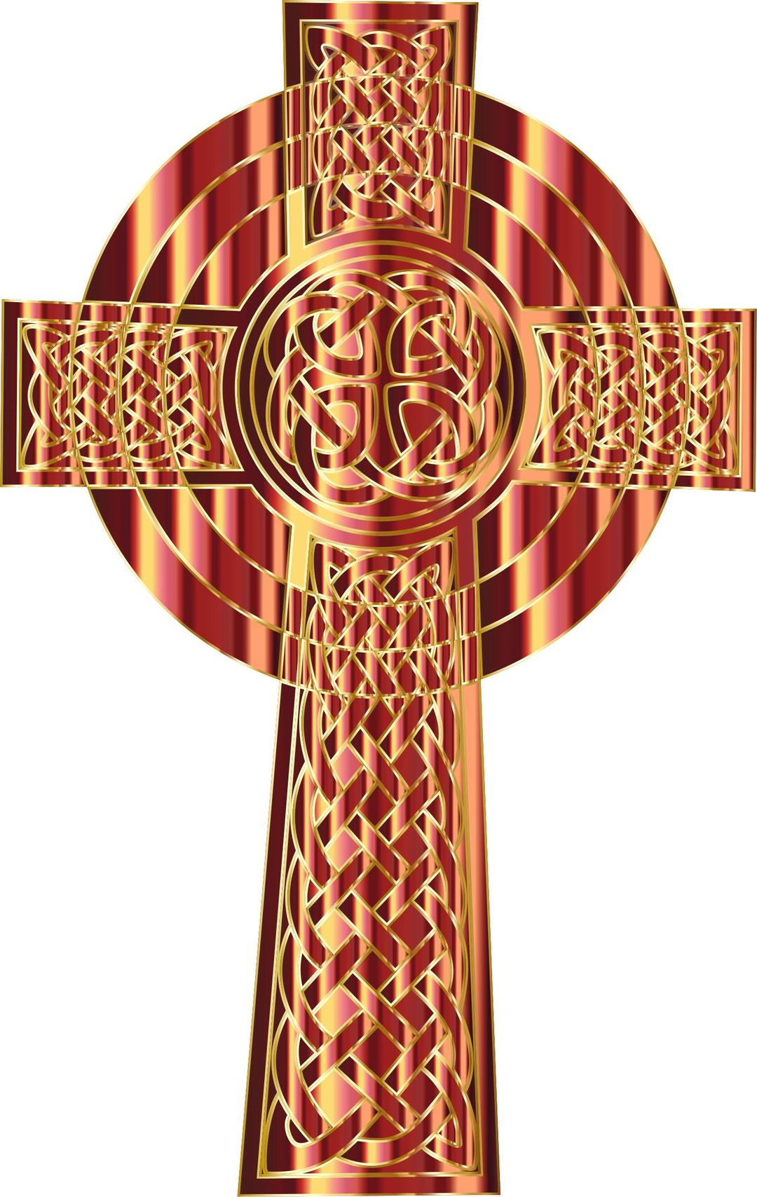 Golden Celtic Cross 3 png transparent