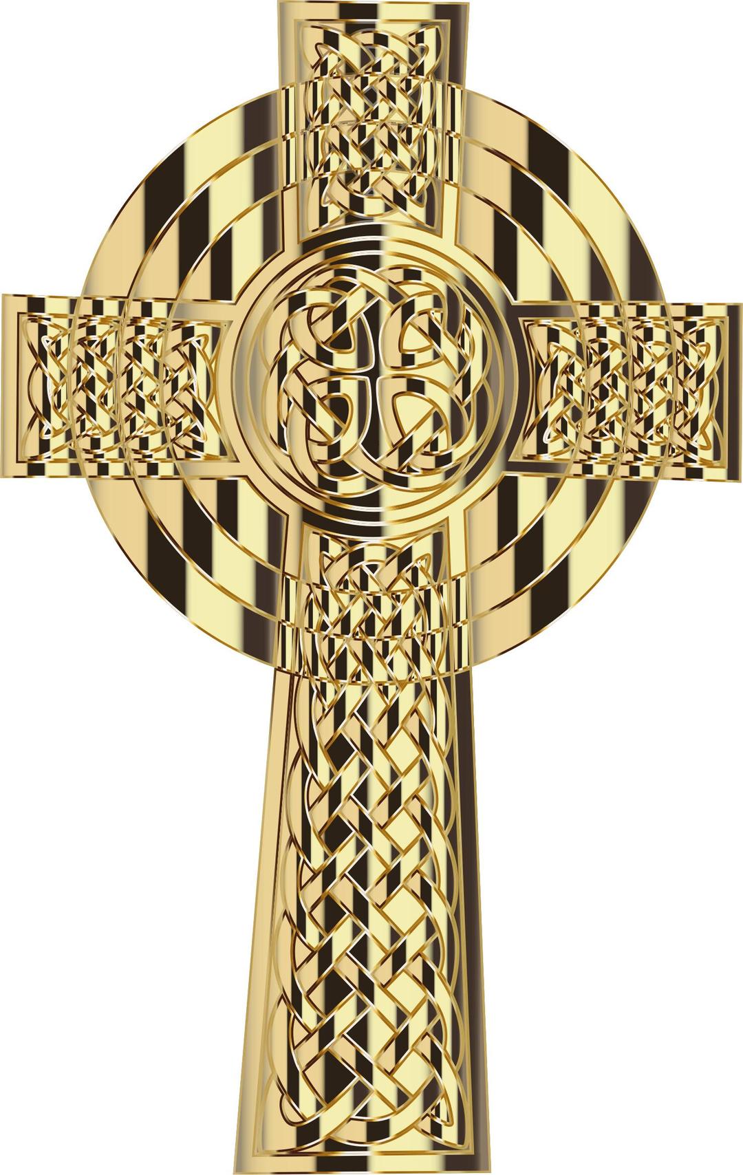 Golden Celtic Cross 4 png transparent