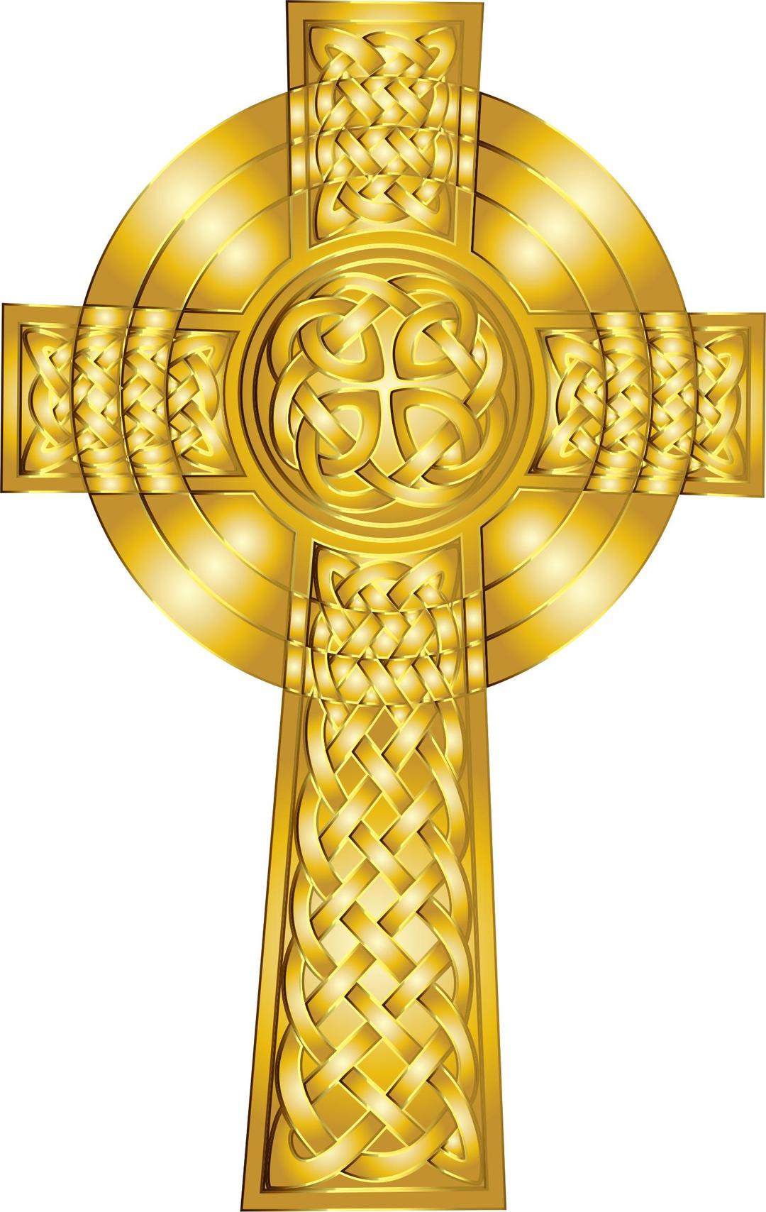 Golden Celtic Cross 5 png transparent