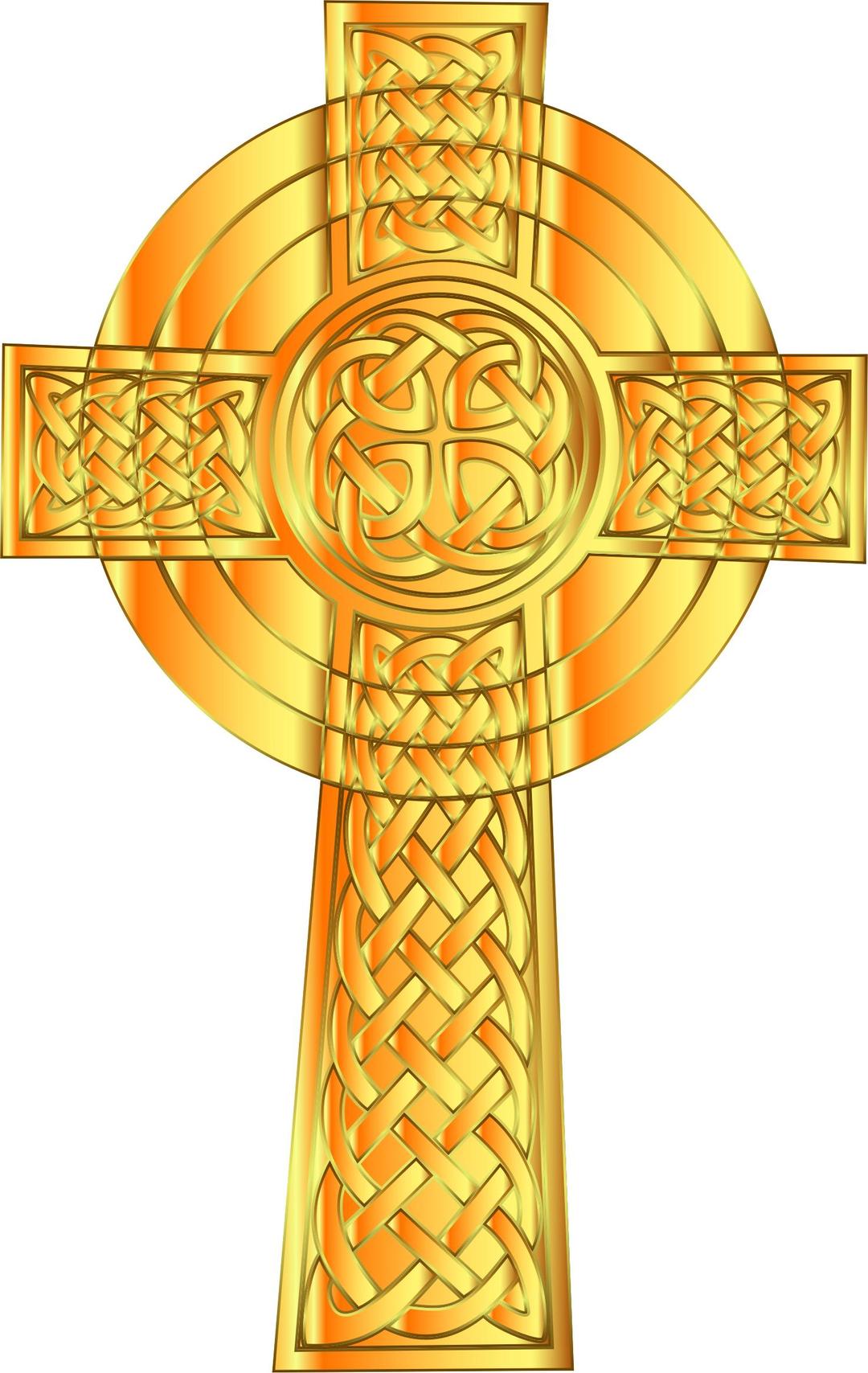 Golden Celtic Cross 7 png transparent