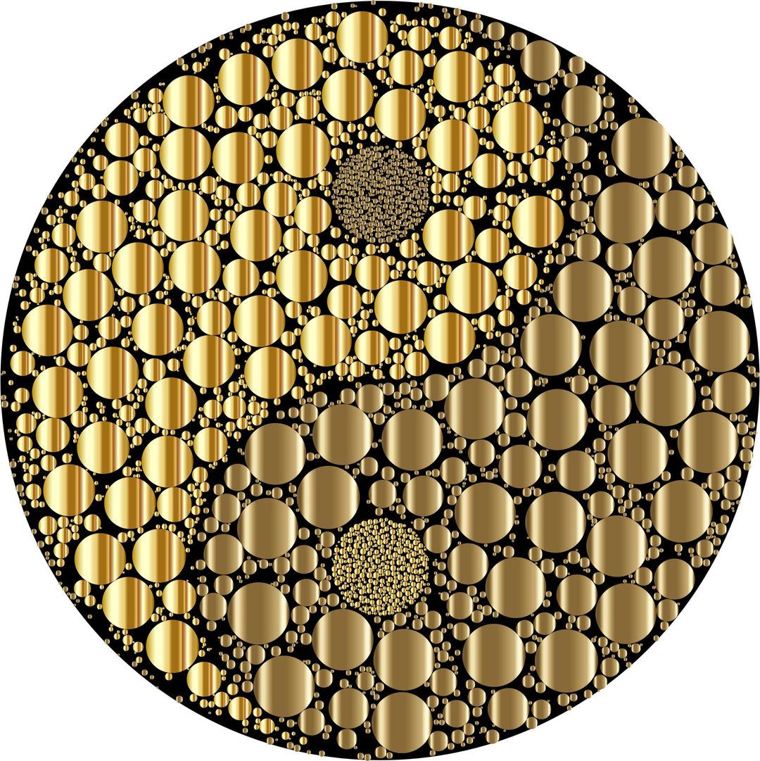 Golden Circles Yin Yang png transparent