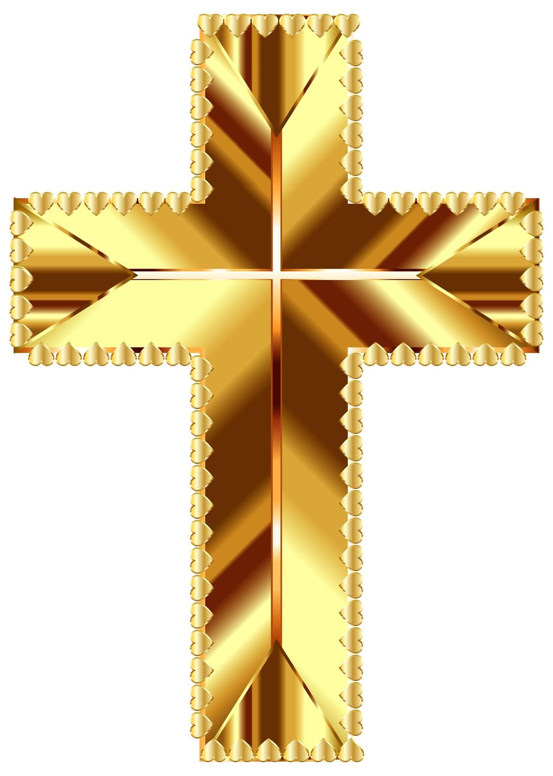 Golden Cross Love Deeper Color No Background png transparent