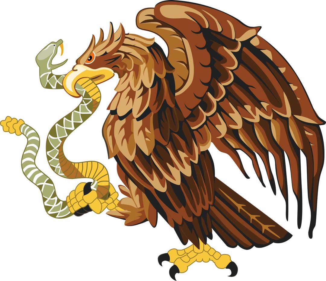 Golden eagle with snake png transparent