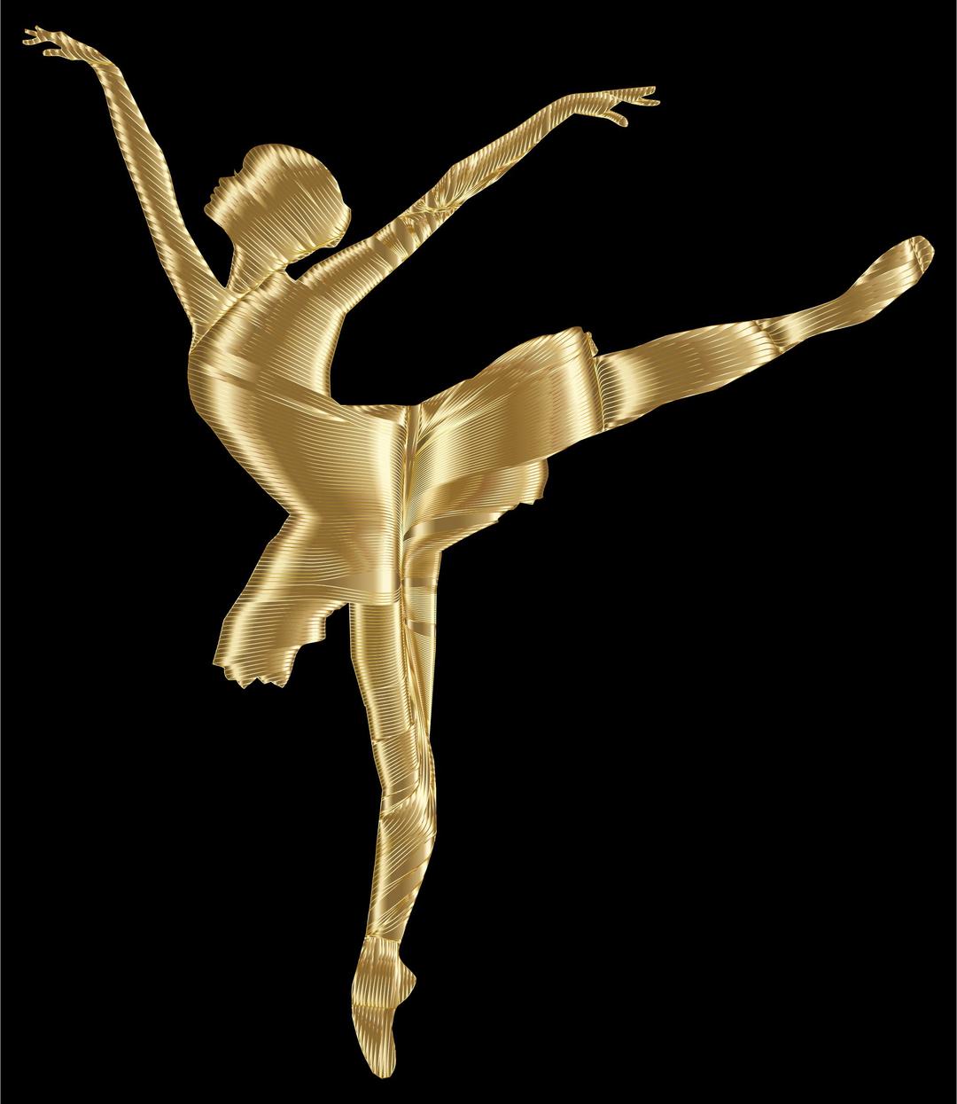 Golden Graceful Ballerina Silhouette png transparent