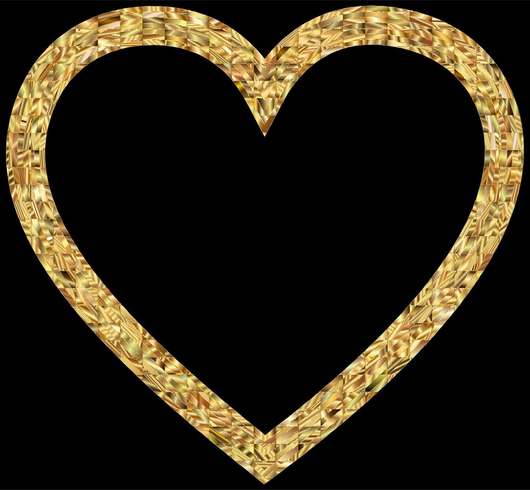 Golden Heart 2 With Black Background png transparent