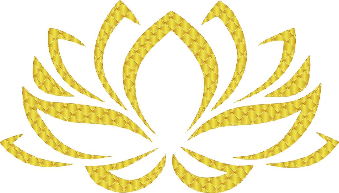 Golden Lotus Flower 3 No Background png transparent