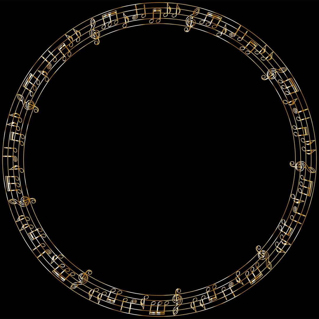 Golden Musical Circle png transparent
