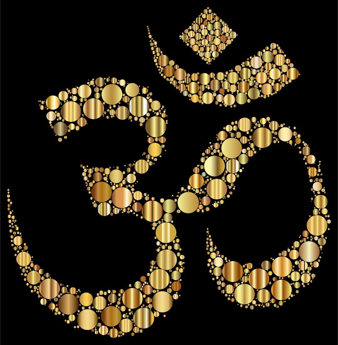 Golden Om Symbol Circles png transparent