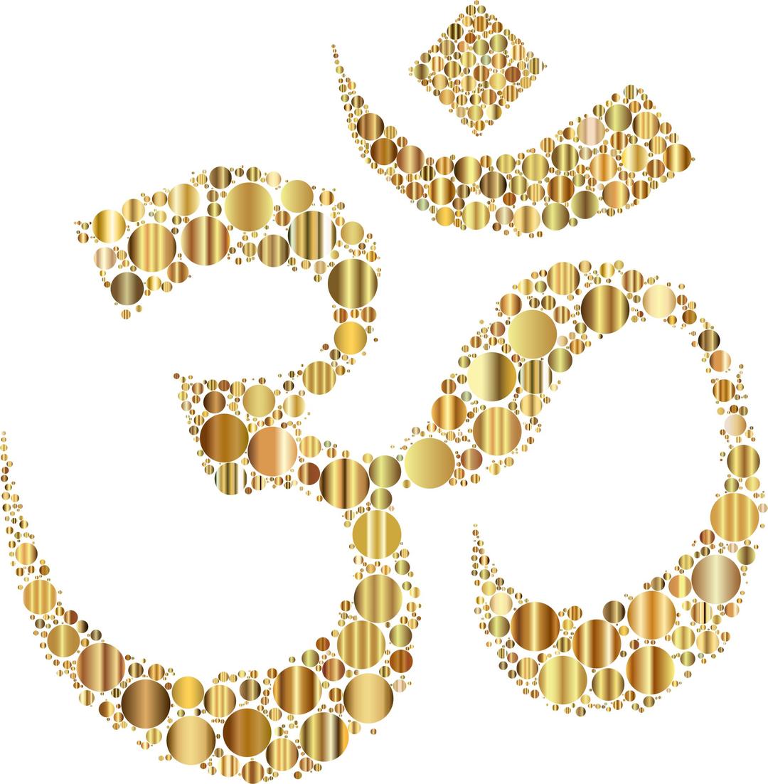 Golden Om Symbol Circles No Background png transparent